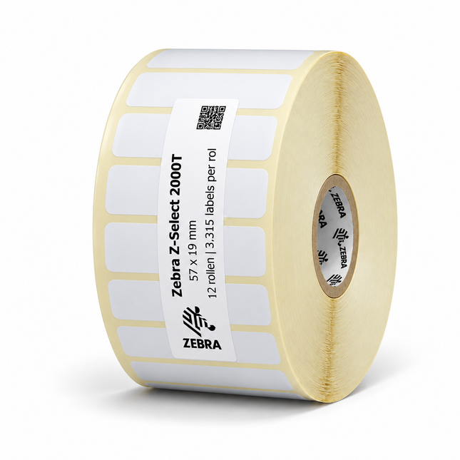 Zebra Z-Select 2000T | 57x19 mm | 12 Rollen (3.315 labels per rol)