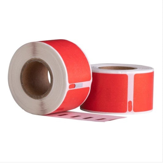 Dymo 99010 Rood compatible labels, 89 mm x 28 mm, 130 etiketten, permanent